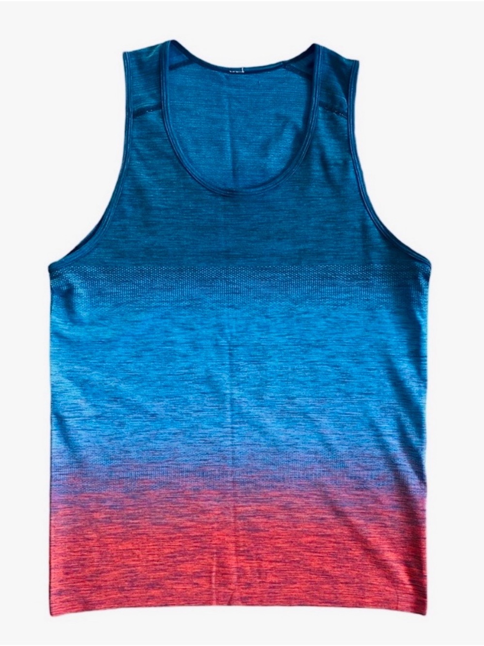 Lululemon Men’s Metal Vent Tech Tank Gradient Blue to Red Tank Top Size: Medium